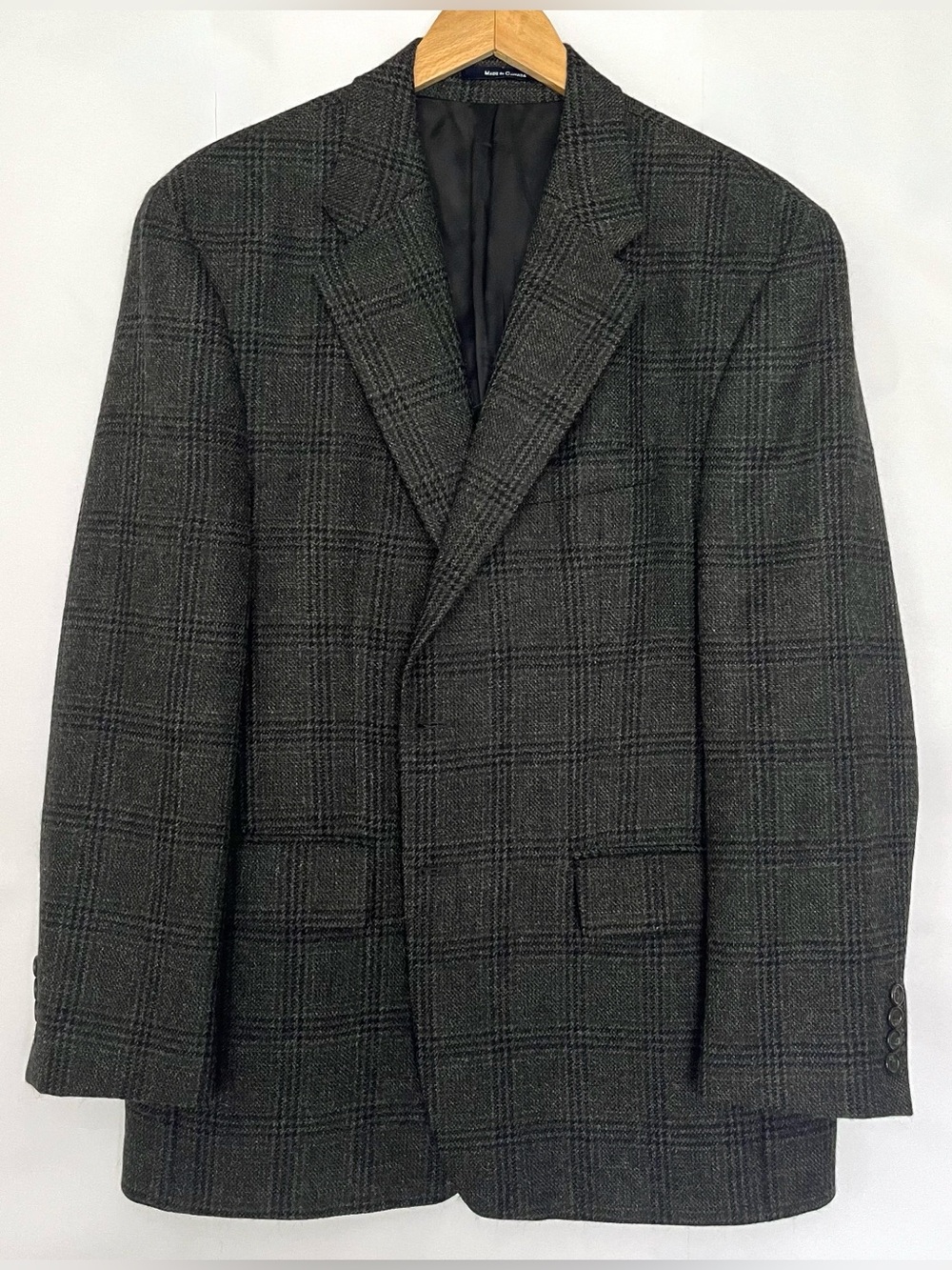 Ralph Lauren Chaps Sport Coat Plaid Wool Alpaca Blazer Jacket Size 42R Gray Blue - Picture 16 of 16